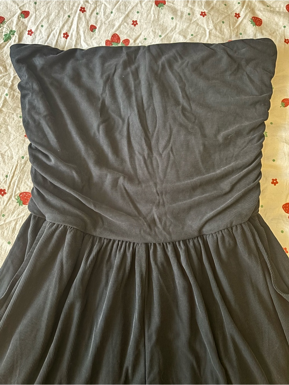 Wild Fable Black Ribbed Strapless Romper - Picture 3 of 4
